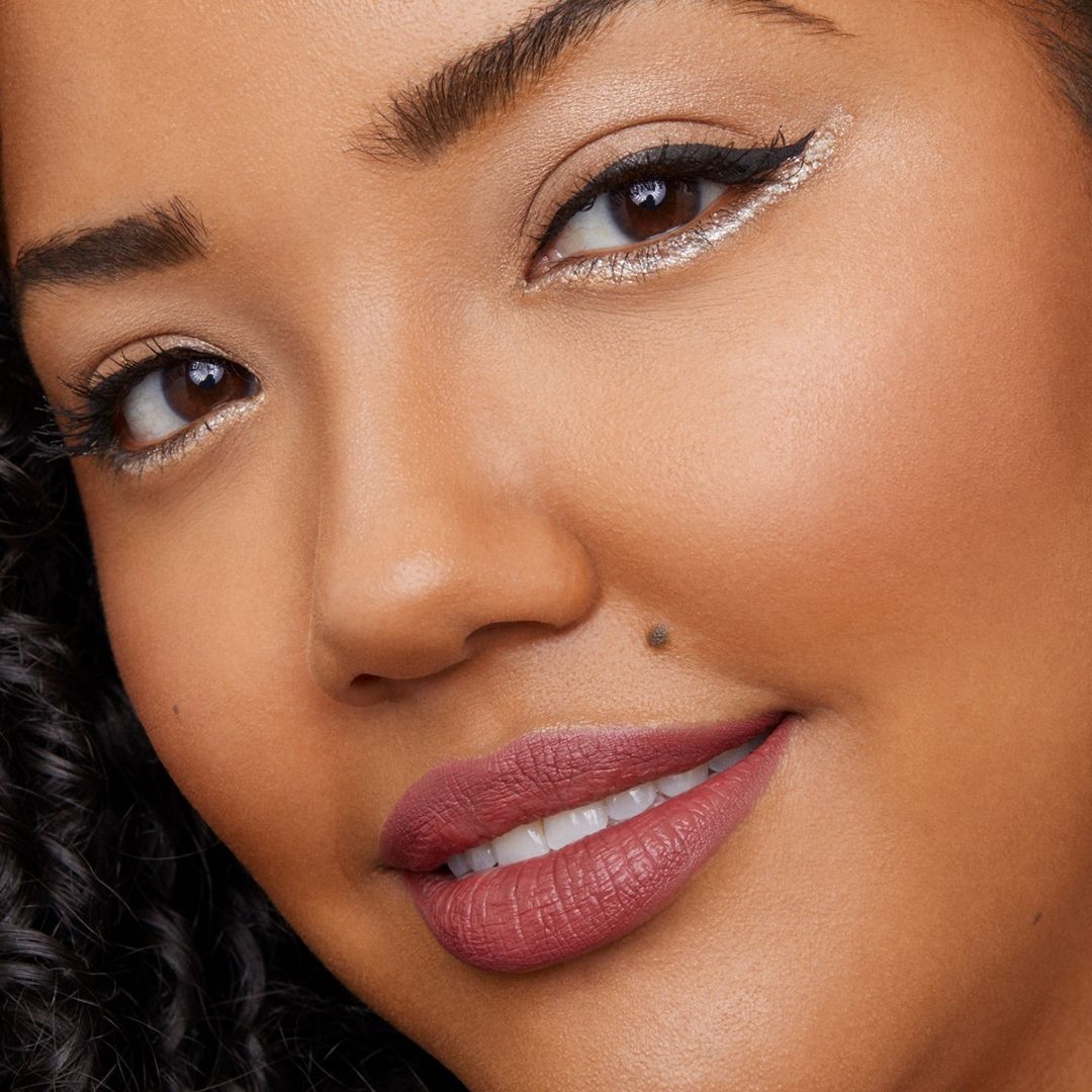Image of model showing under eye sparkle makeup look