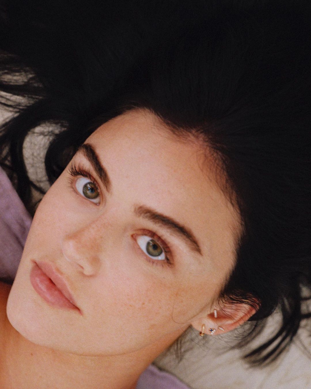 LUCY HALE SHOWING OFF HER FRECKLES