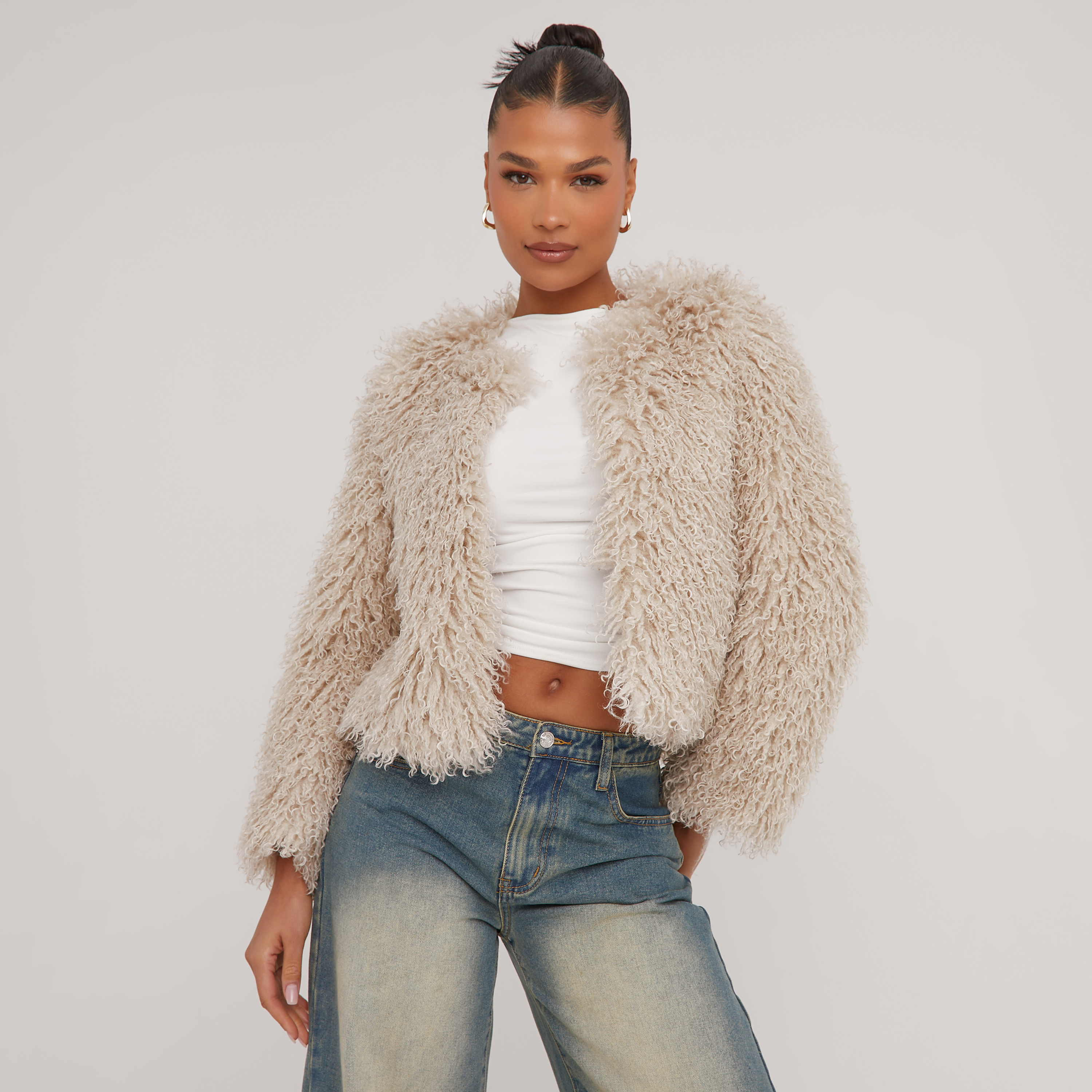 Oversized shaggy clearance jacket