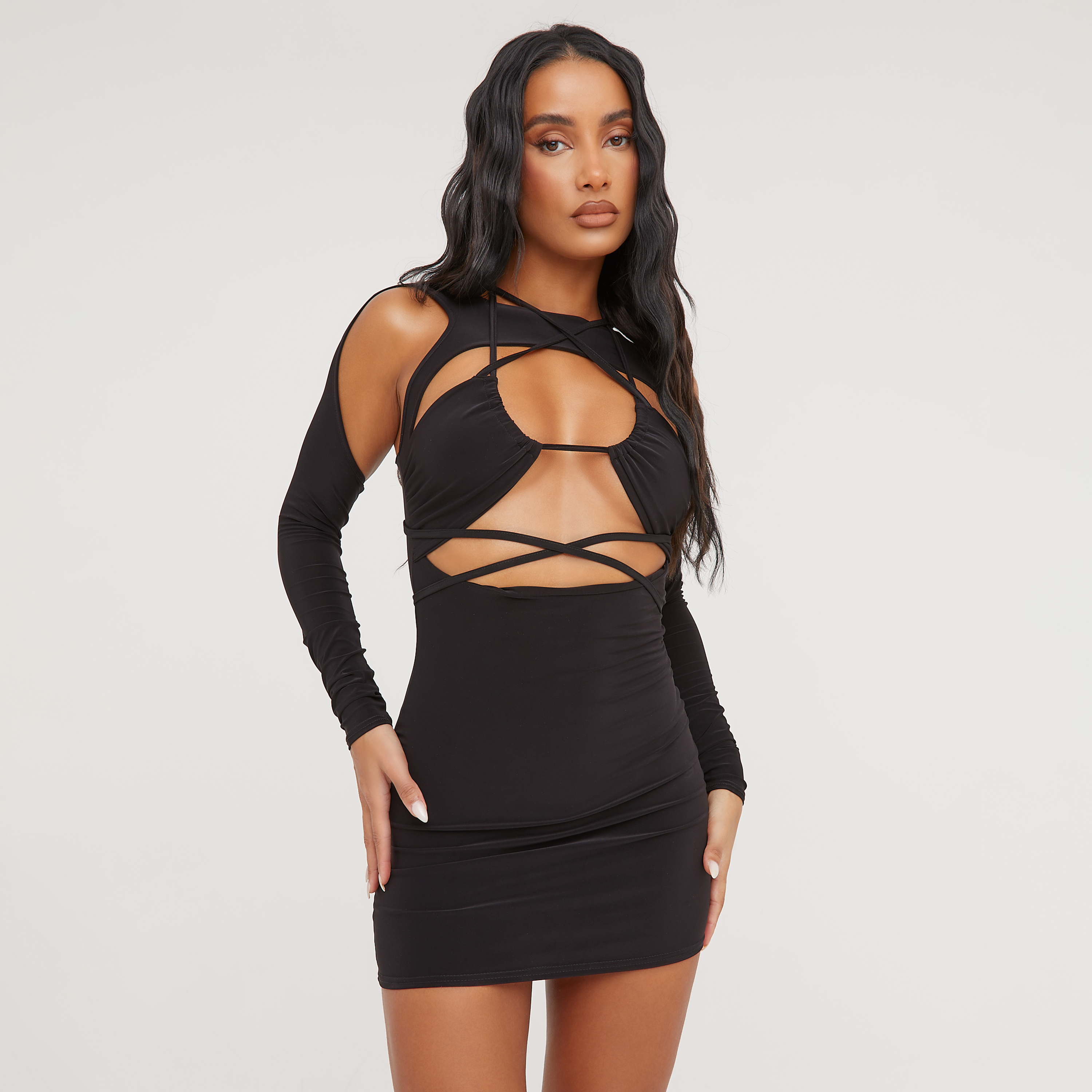 Double layered hot sale bodycon dress