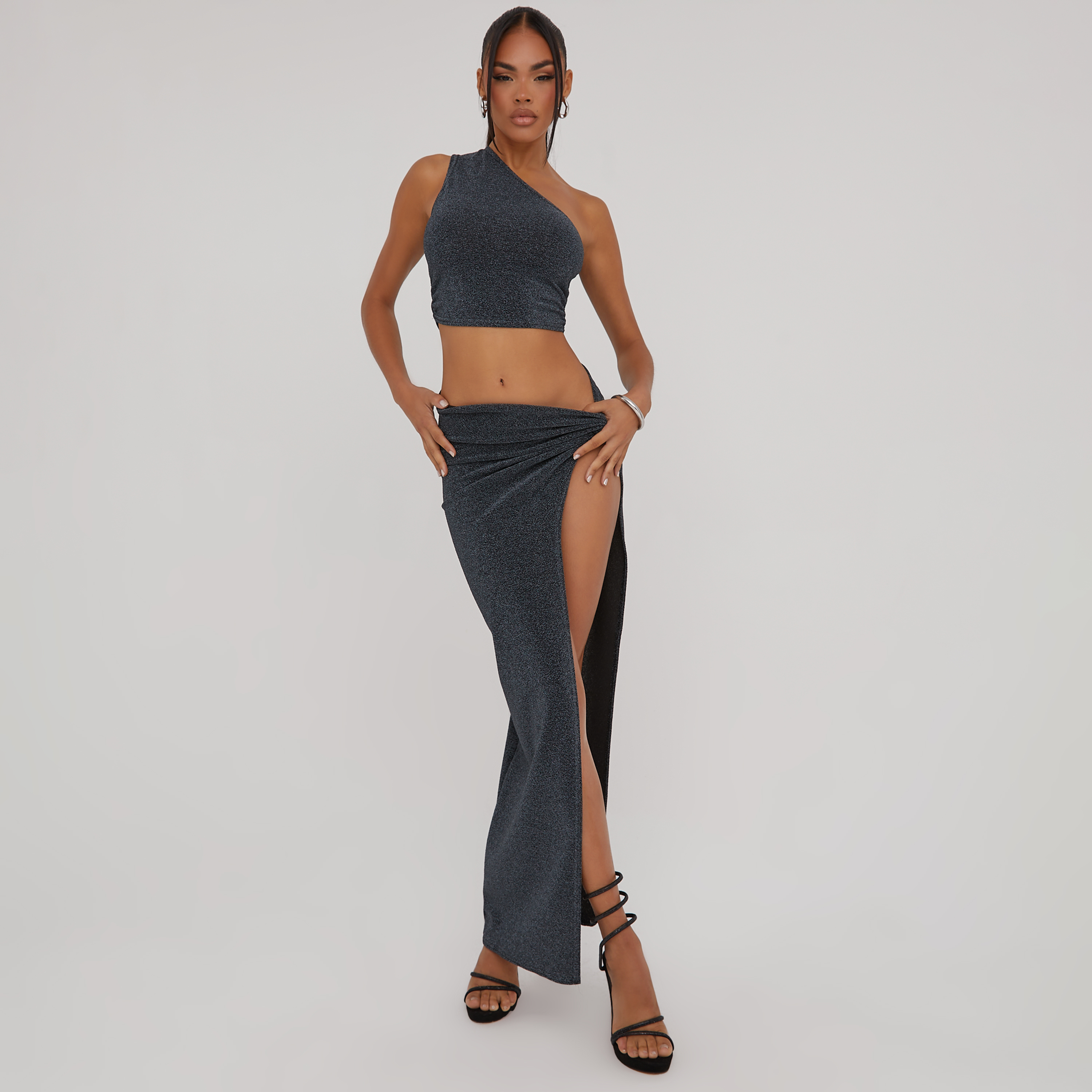 Glitter bralet and 2025 maxi skirt co-ord set