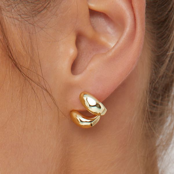 Mini Corkscrew Stud Earrings In Gold, Women’s Size UK One Size