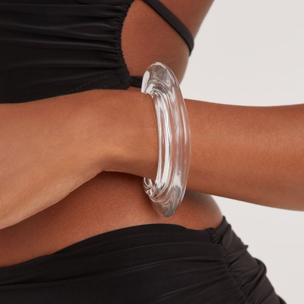 Chunky Bangle Bracelet In Clear Perpsex, Women’s Size UK One Size