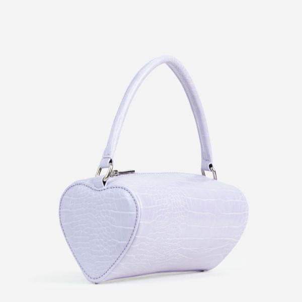 Heart Shaped Leather Backpack in Lilac