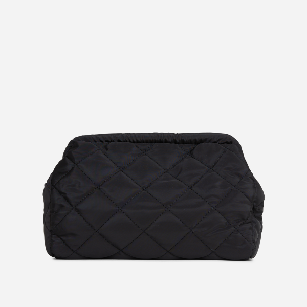 Bodhi Quilted Oversized Pouch Bag In Black Nylon