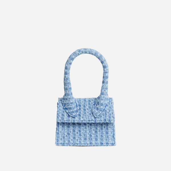 Drew Top Handle Mini Grab Bag In Blue Denim