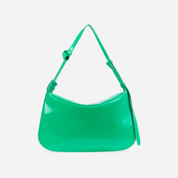 Kenyon Rectangle Shaped Shoulder Bag In Green Patent