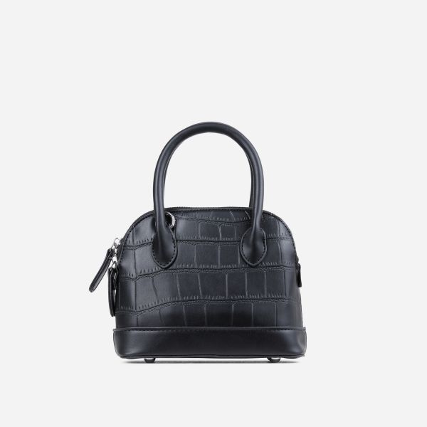 Bonnie Bag In Black Croc Print