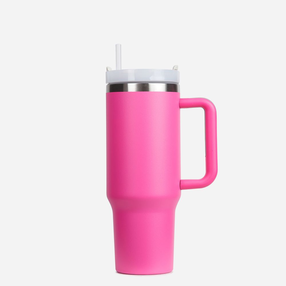 Tumbler With Straw And Handle In Hot Pink | EGO