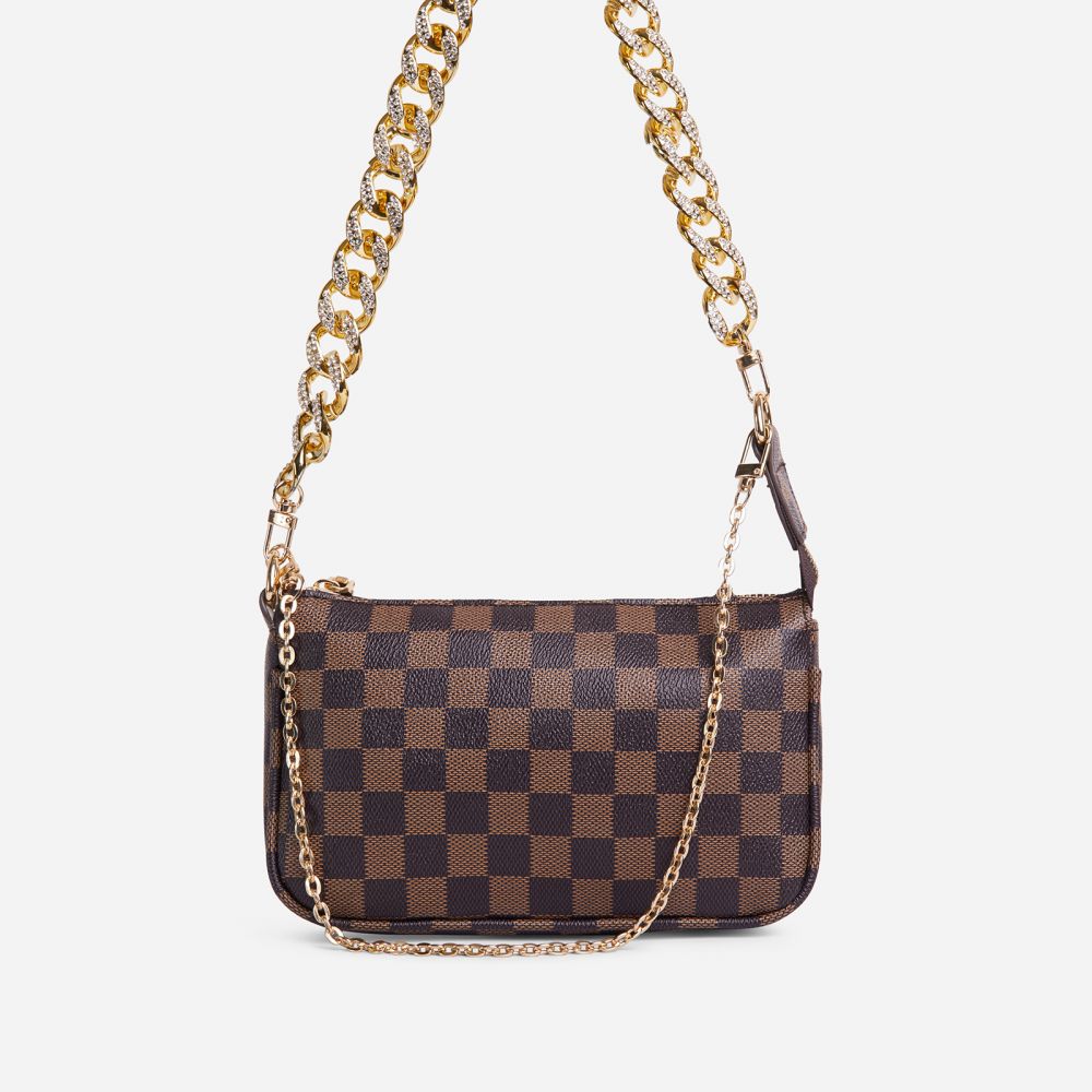 FR Fashion Co. Women's Checkered Shoulder Bag