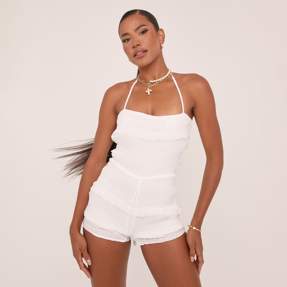 Offshoulder Frill Playsuit