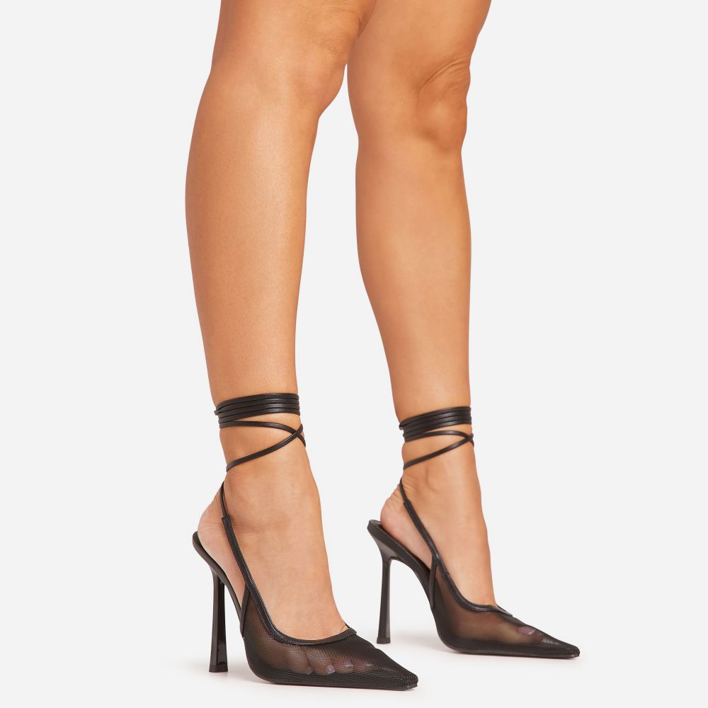 Black lace up heels closed toe best sale