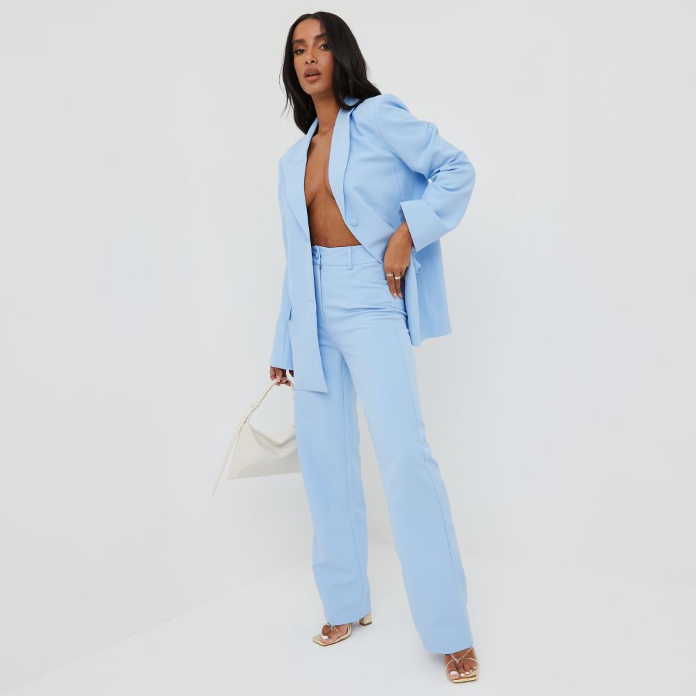 High Waist Wide Leg Suit Trousers In 