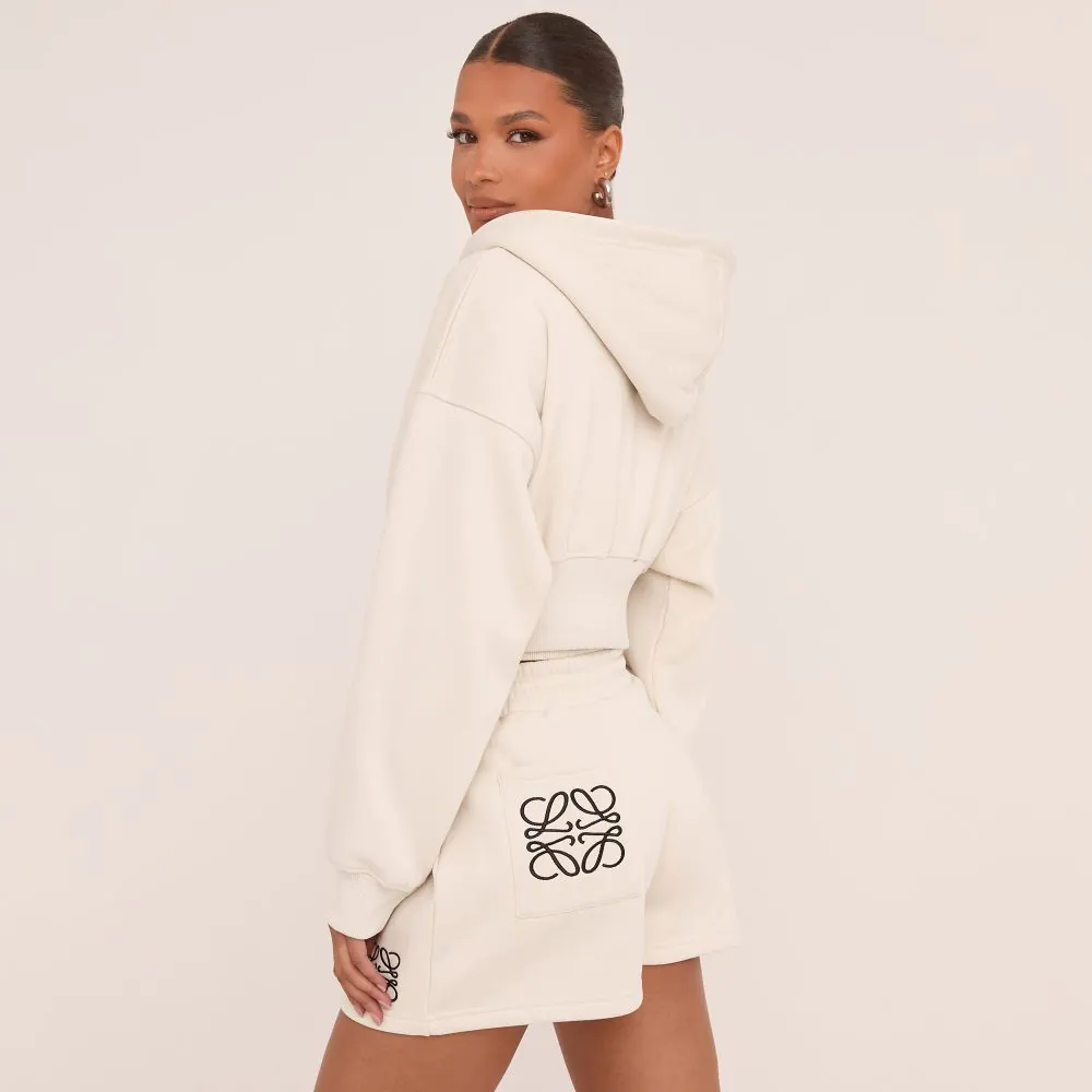 Stone-Washed Slashed Razor Cut Hoodie for Women