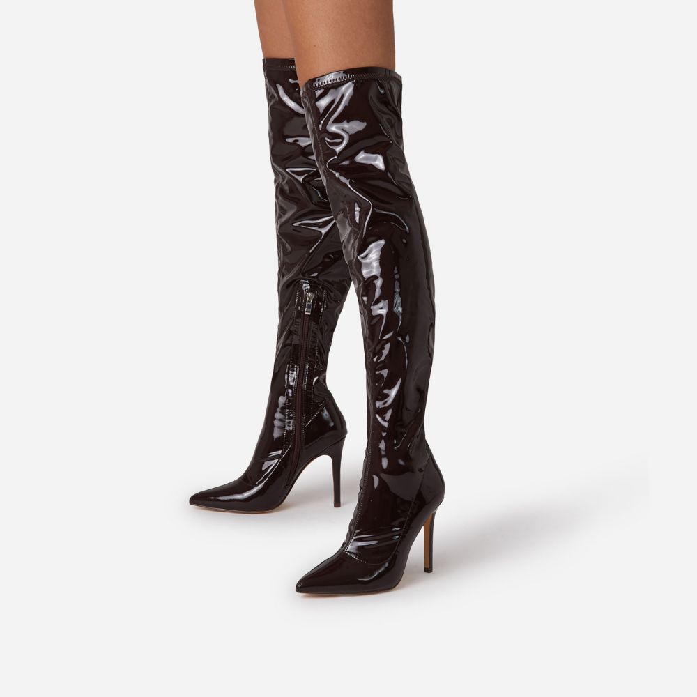 Skye Pointed Toe Stiletto Heel Over The Knee Thigh High Long Boot In ...