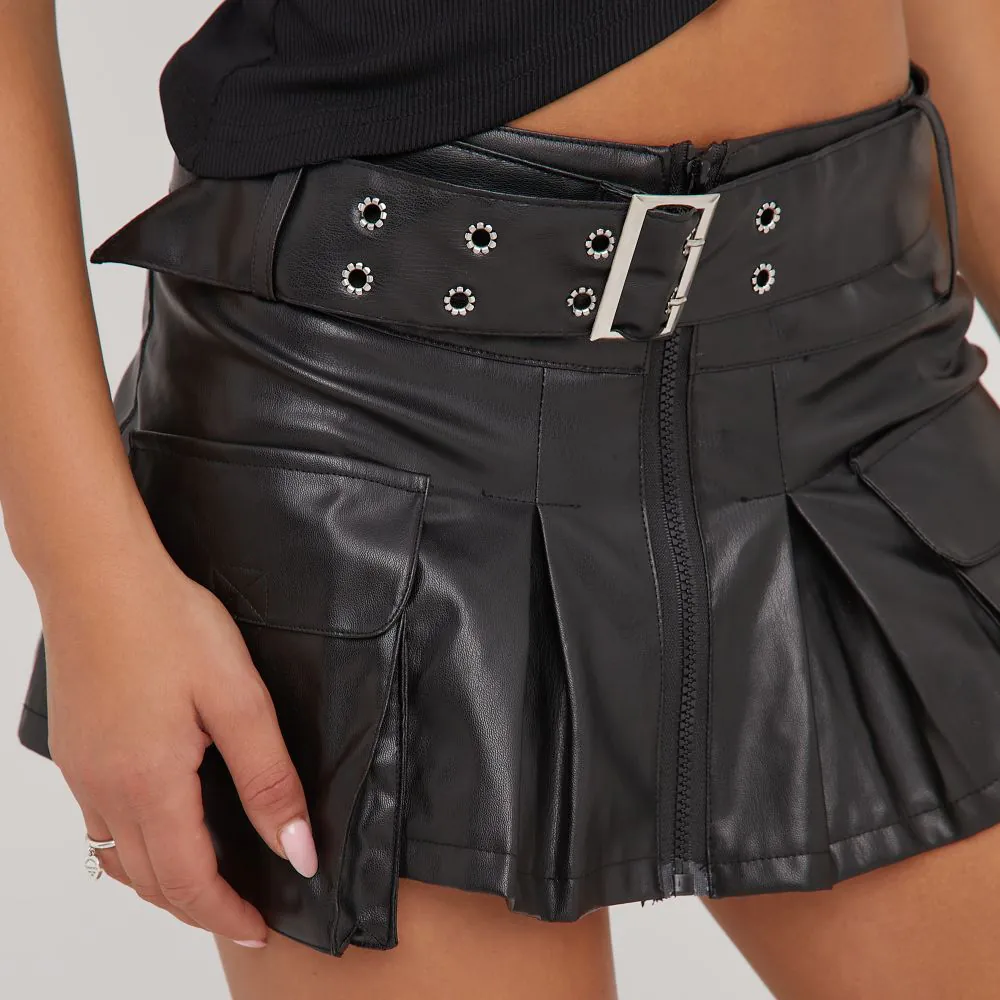 Pleated leather skirt size 18 best sale