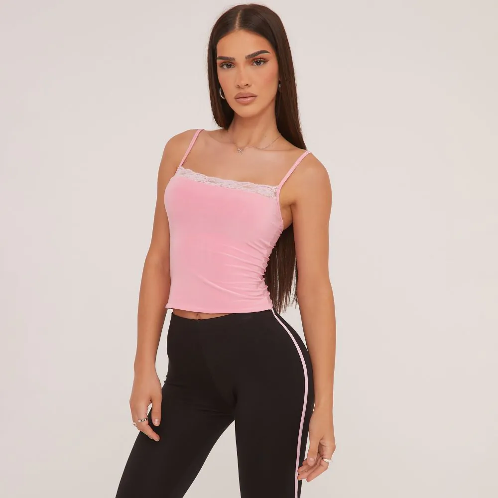 TRIM CAMI TOP IN PINK