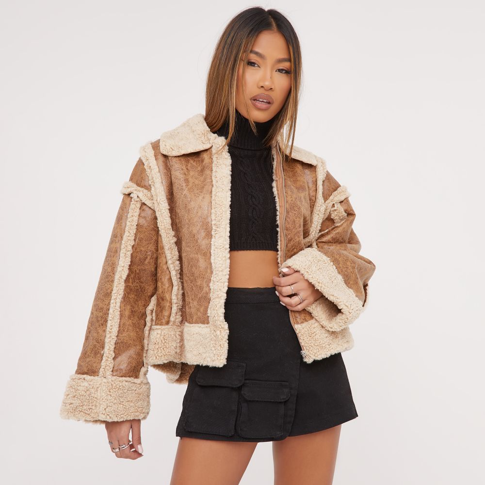 Faux shearling outlet jacket