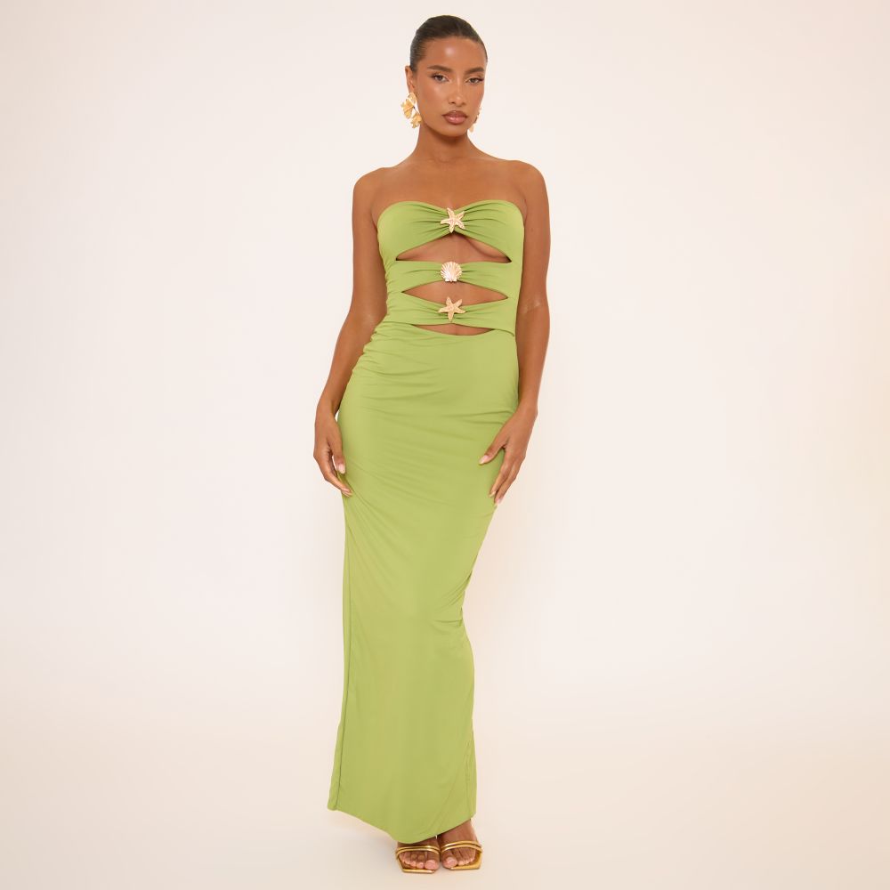 Multi Color Dress With Front Cut Out