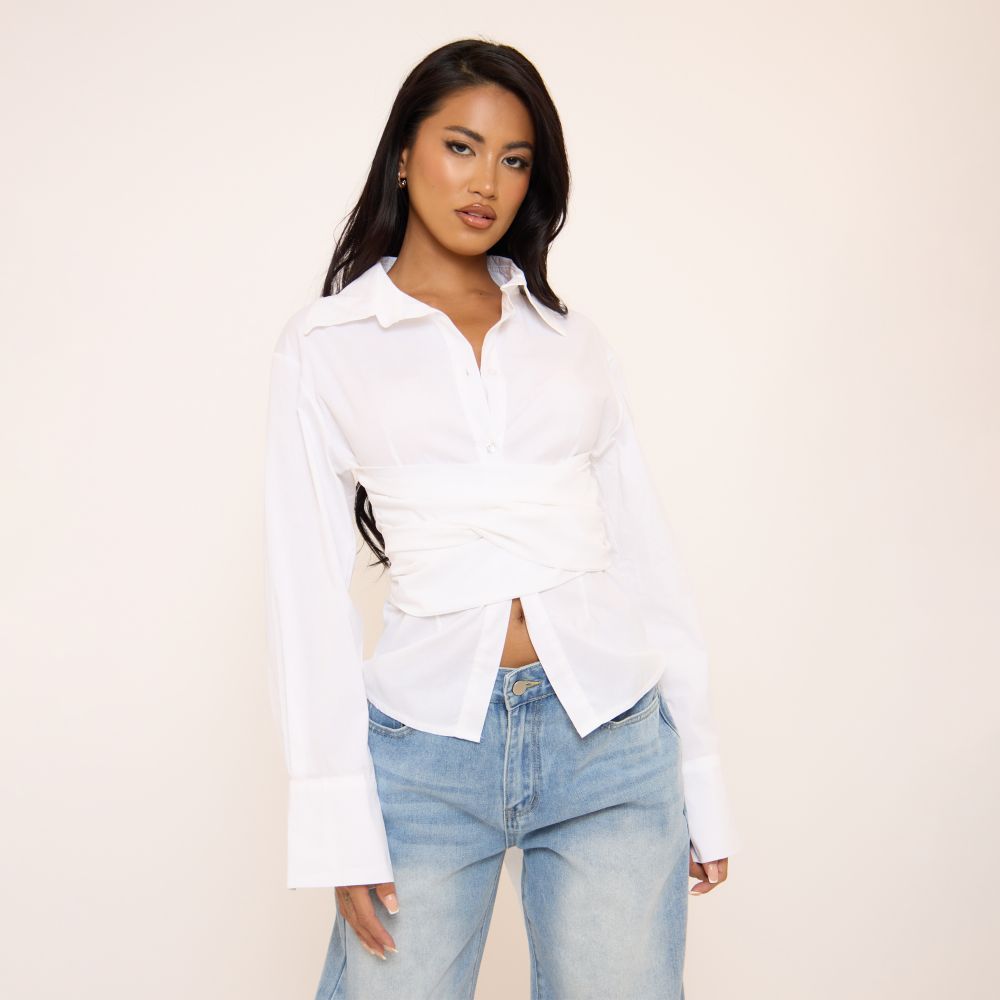 Statement Bow Detail Poplin Shirt