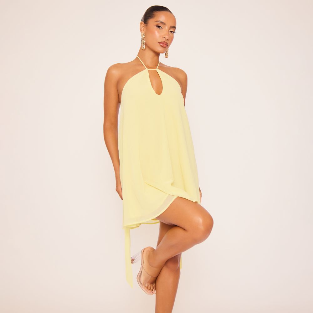 Finelle Halterneck Dress Light Yellow