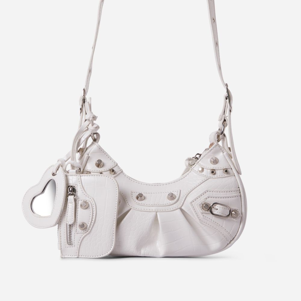 Texas Shoulder Bag In White Faux Leather