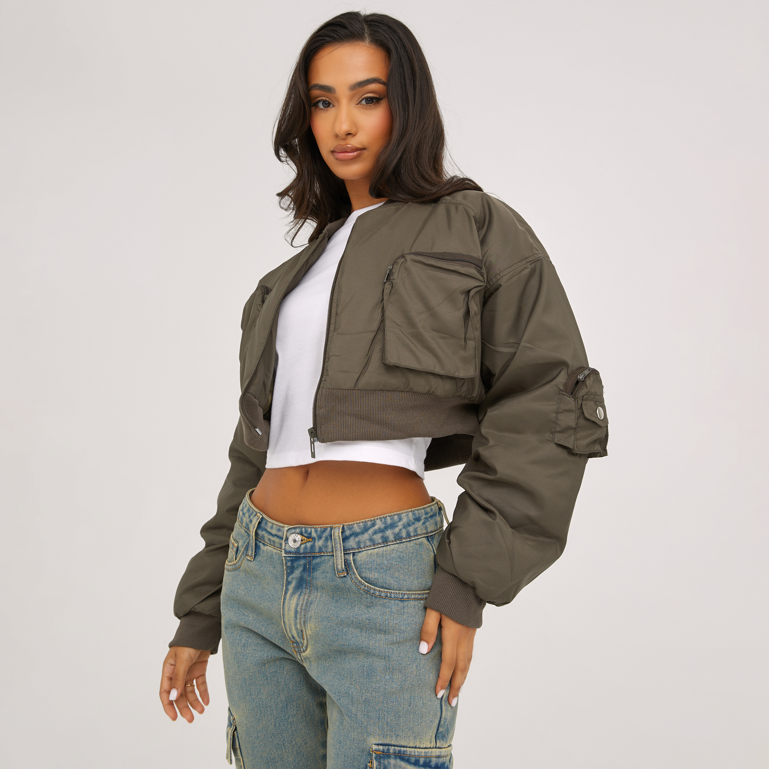 Cropped bomber online jacket womens