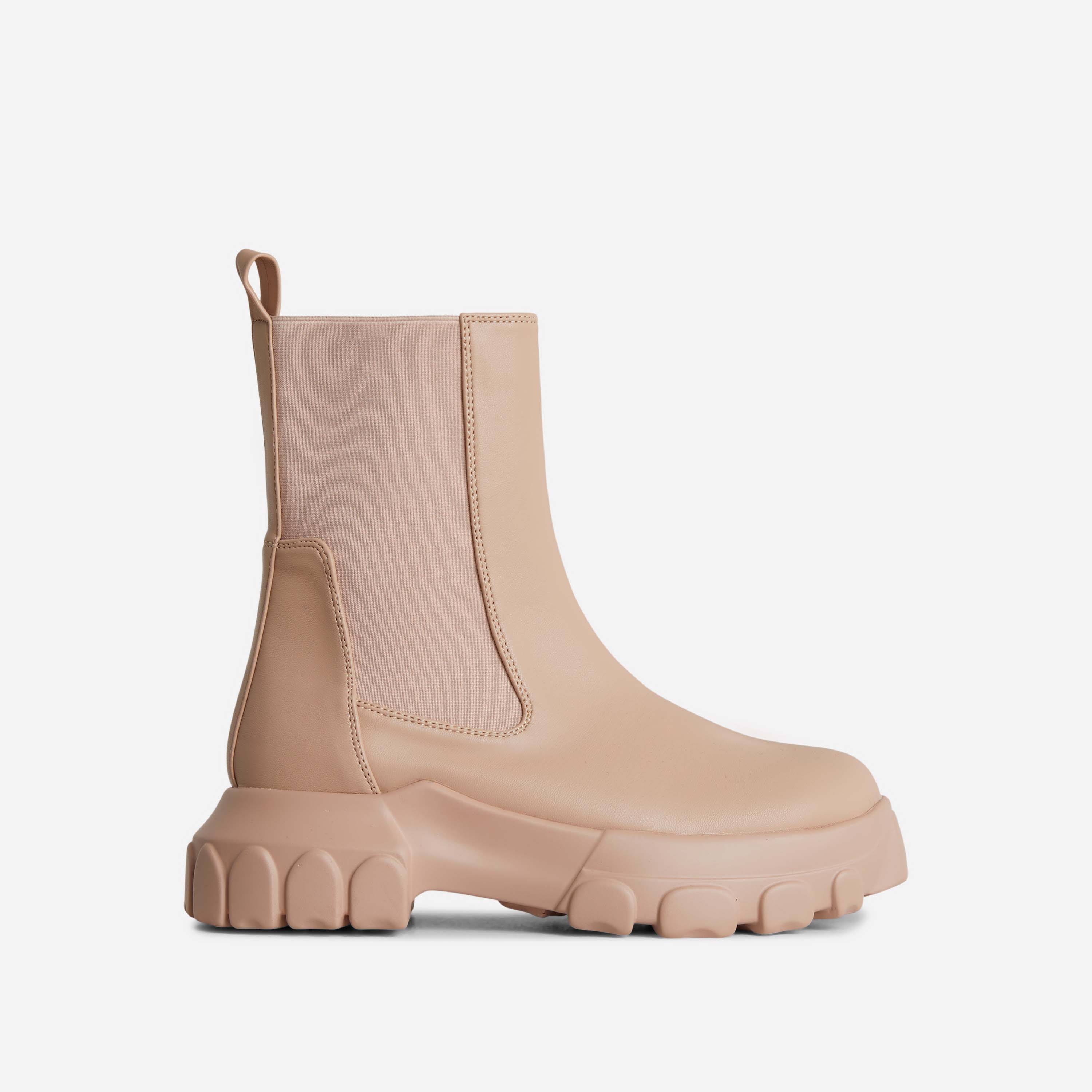 nude chelsea boots